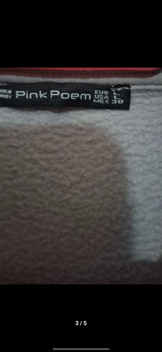 Gri V Yaka Kadın Sweatshirt - Görsel 3