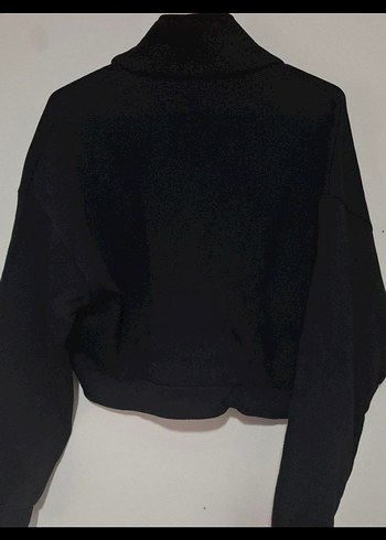 Kadın Siyah Yüksek Yakalı içi Şardonlu Uzun Kollu Sweatshirt - Görsel 3