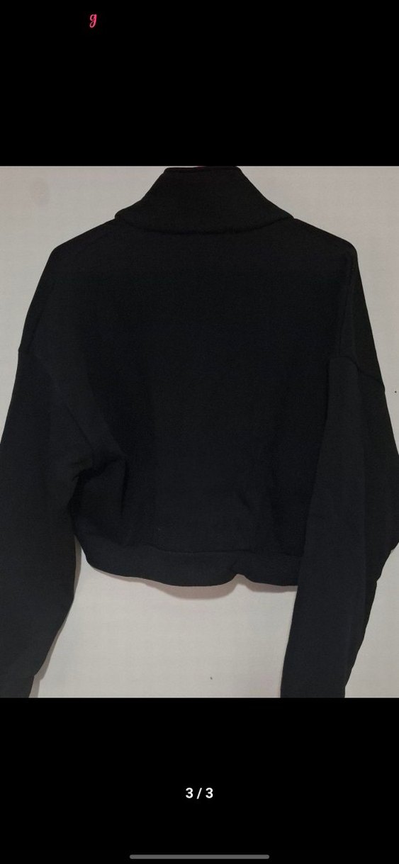 Kadın Siyah Yüksek Yakalı içi Şardonlu Uzun Kollu Sweatshirt - Görsel 3
