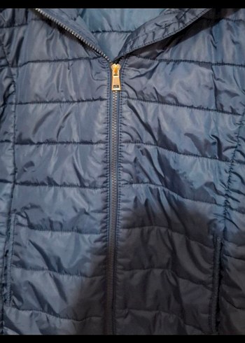 Collezzione Lacivert Fermuarlı Kadın Kışlık Mont - Görsel 5