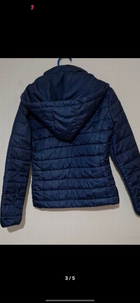 Collezzione Lacivert Fermuarlı Kadın Kışlık Mont - Görsel 3