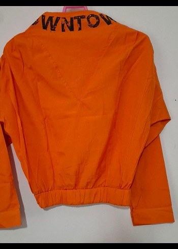 Turuncu Fermuarlı Mini Sweatshirt - Görsel 4