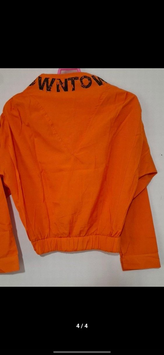 Turuncu Fermuarlı Mini Sweatshirt - Görsel 4