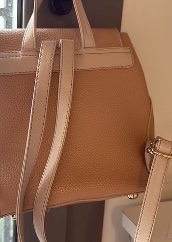 İnci marka Bej Deri Tokalı Kadın Sırt Çantası - Görsel 2