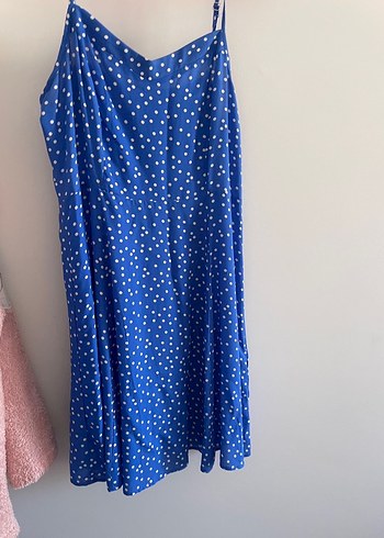 LC waikiki Mavi İpli Askılı Midi Elbise - Görsel 3