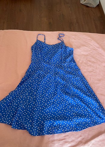 LC waikiki Mavi İpli Askılı Midi Elbise - Görsel 2