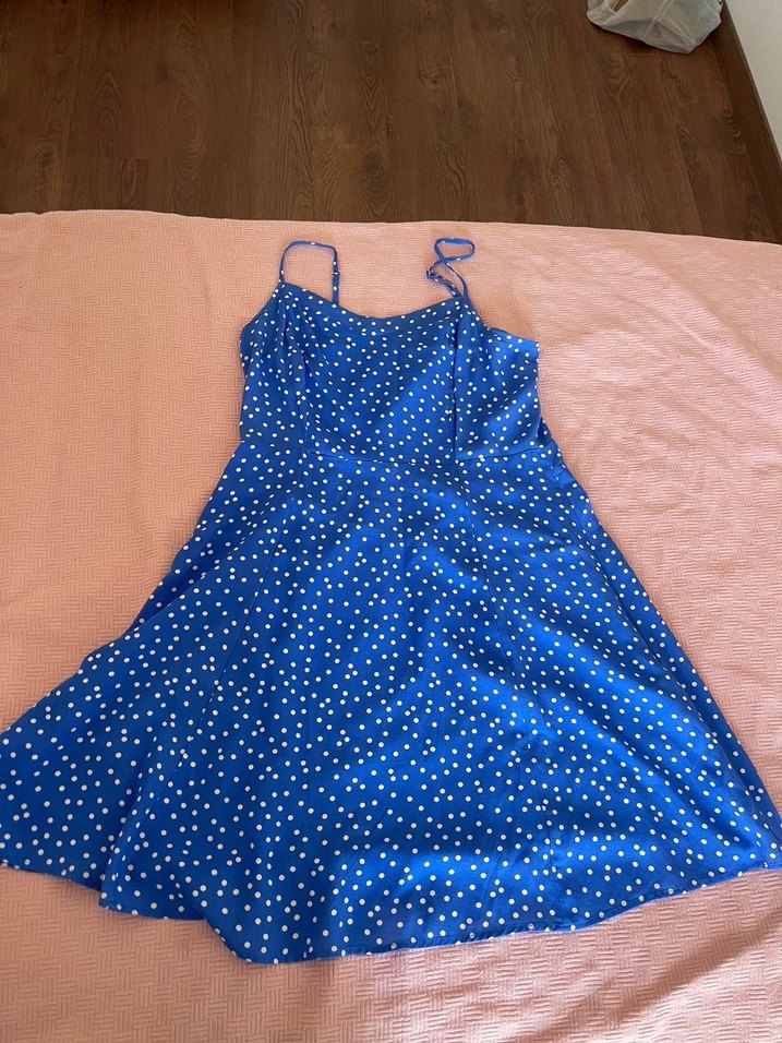 LC waikiki Mavi İpli Askılı Midi Elbise - Görsel 2