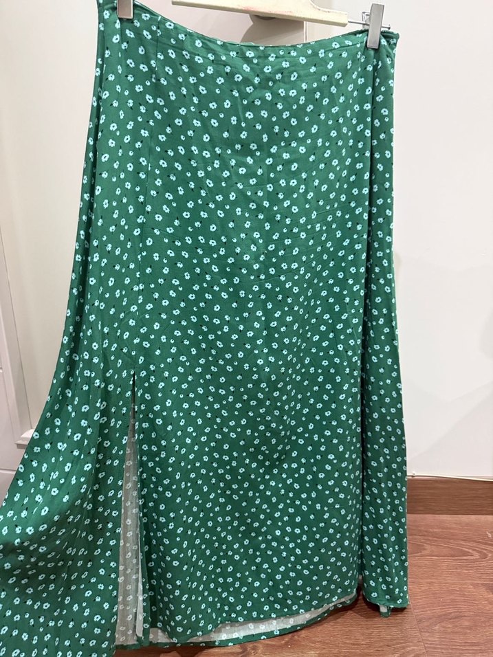 Jimmy Key Yeşil Desenli Uzun Salaş Etek - Görsel 5