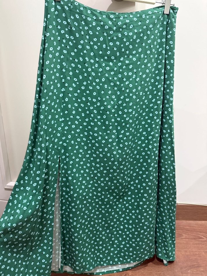 Jimmy Key Yeşil Desenli Uzun Salaş Etek - Görsel 3