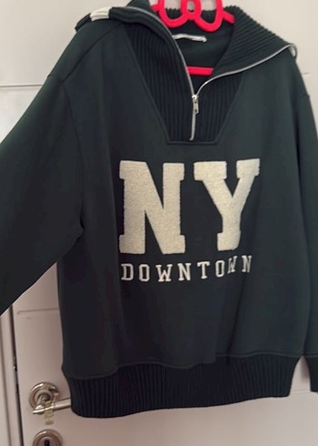 Koton marka Yeşil Fermuarlı Yüksek Yakalı Sweatshirt - Görsel 4