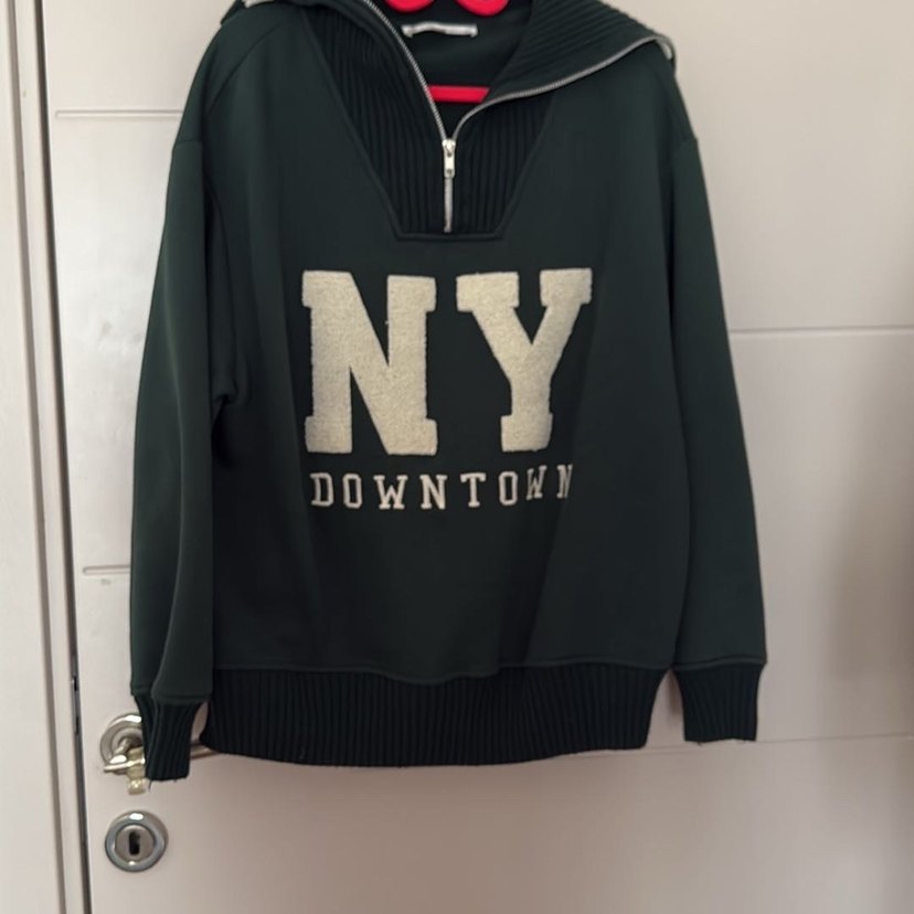 Koton marka Yeşil Fermuarlı Yüksek Yakalı Sweatshirt - Görsel 3