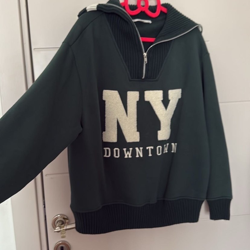 Koton marka Yeşil Fermuarlı Yüksek Yakalı Sweatshirt - Görsel 4