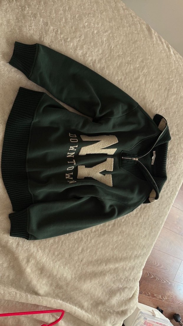 Koton marka Yeşil Fermuarlı Yüksek Yakalı Sweatshirt - Görsel 2