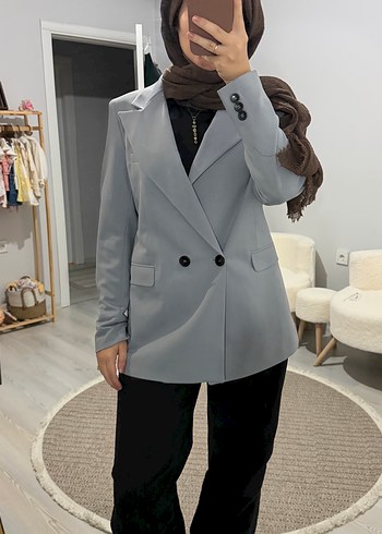 Zara Sik Gri Cift Dugmeli Blazer Ceket