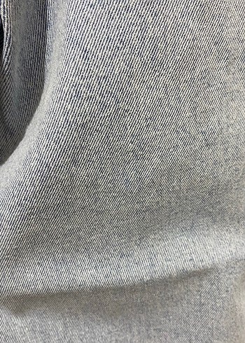 Geniş Kesim Bağlamalı Mavi Gri Denim Pantolon - Görsel 2