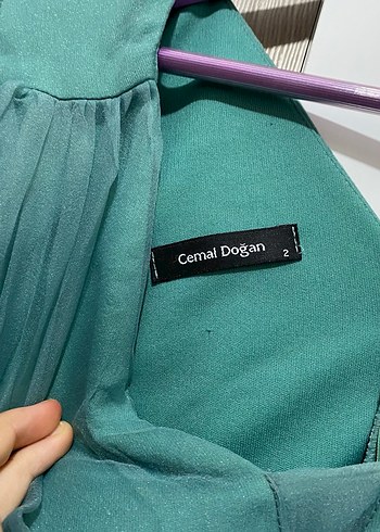 Uzun Turkuaz Drapeli Vintage Kadın Elbise - Görsel 3