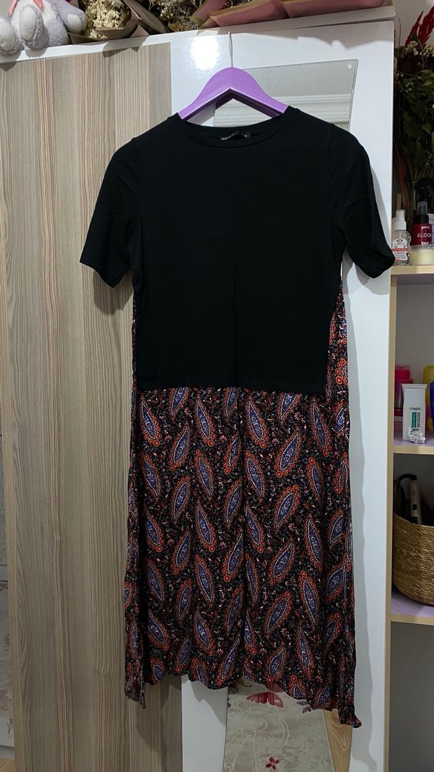 Bohem Çok Renkli Desenli Salaş Kumaş Pantolon - Görsel 2