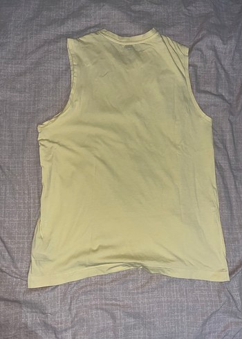 Sarı Baskılı Pamuklu kolsuz tişört - Görsel 2