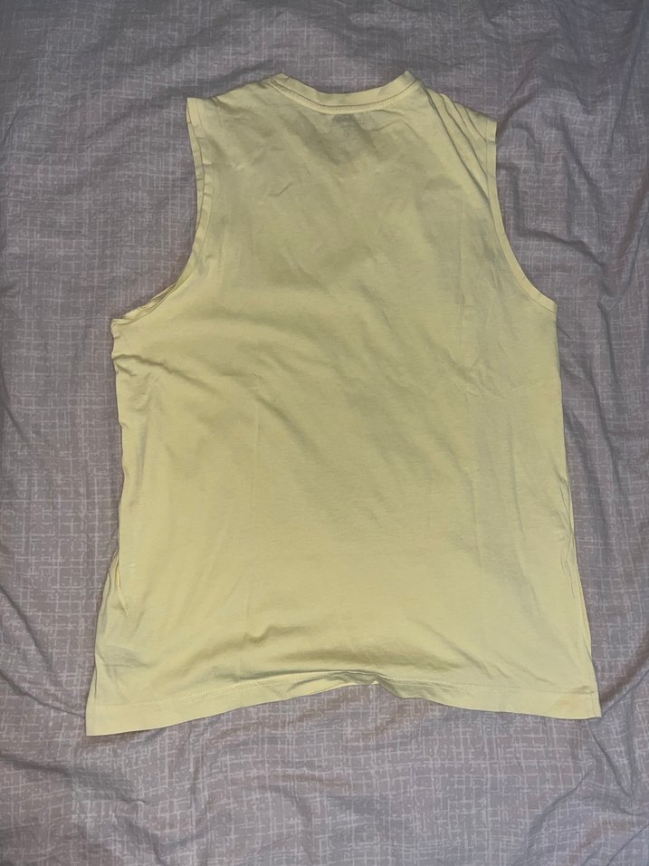 Sarı Baskılı Pamuklu kolsuz tişört - Görsel 2