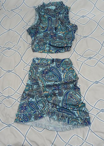 Desenli Bohem Uzun Bluzu ve Etek - Görsel 2