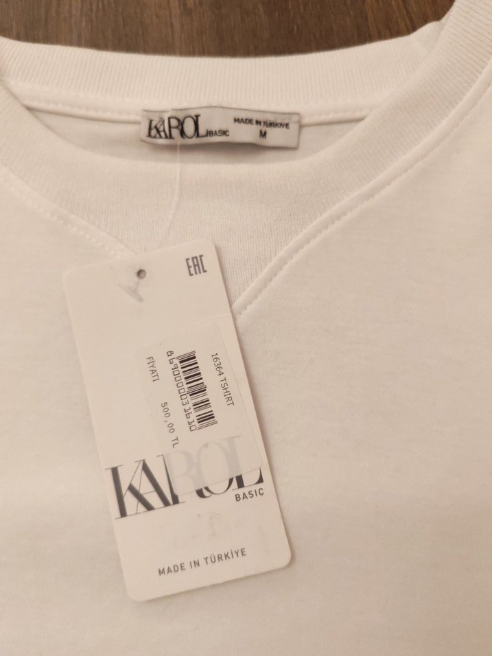 Beyaz yuvarlak Yaka Uzun Kollu Kadın Tişört - Görsel 2
