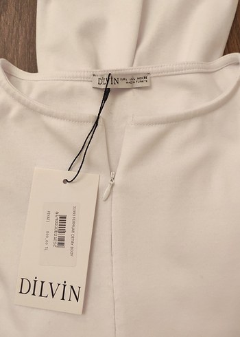 Dilvin Beyaz Fermuarlı uzun Kollu Bluz - Görsel 5