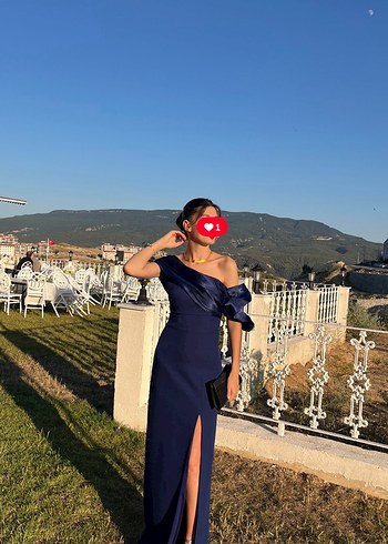 Uzun Lacivert özel gün abiye - Görsel 2
