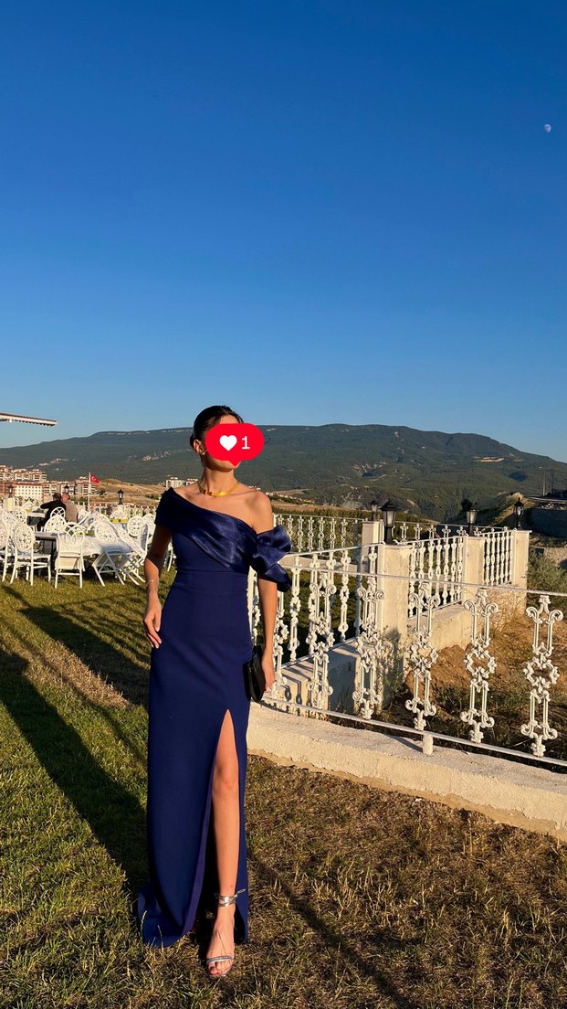 Uzun Lacivert özel gün abiye - Görsel 3