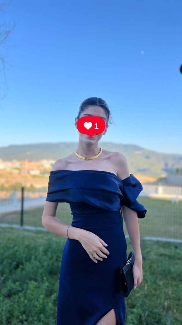 Uzun Lacivert özel gün abiye - Görsel 4