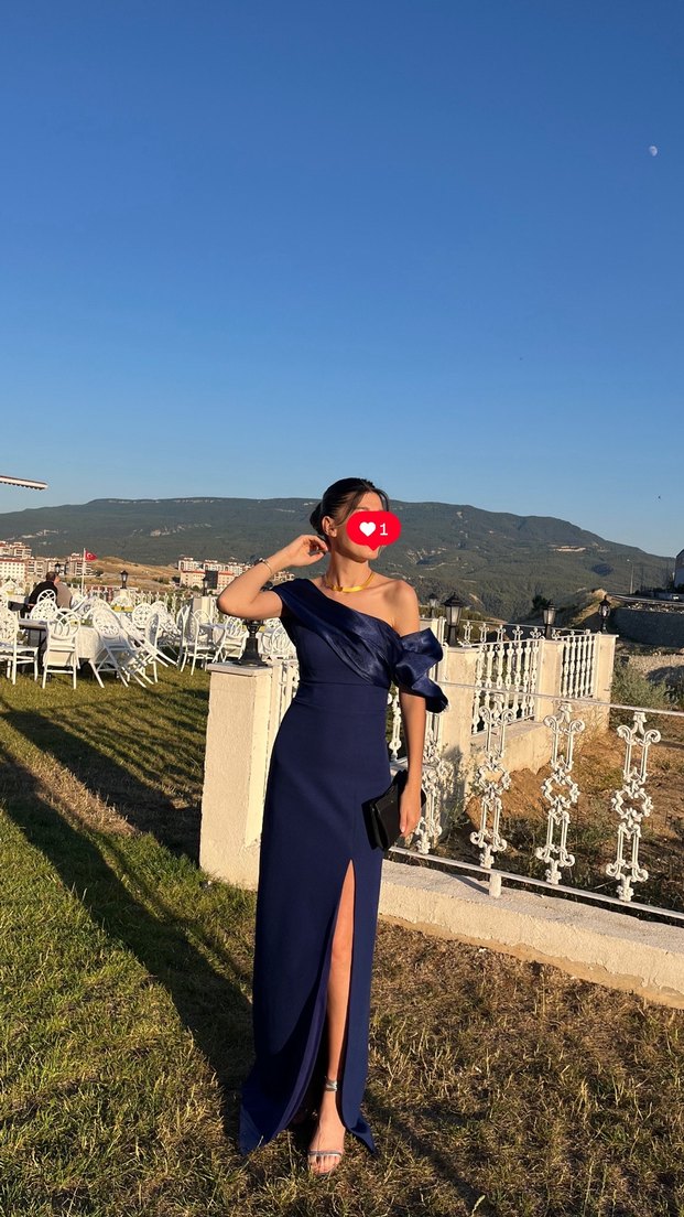 Uzun Lacivert özel gün abiye - Görsel 2