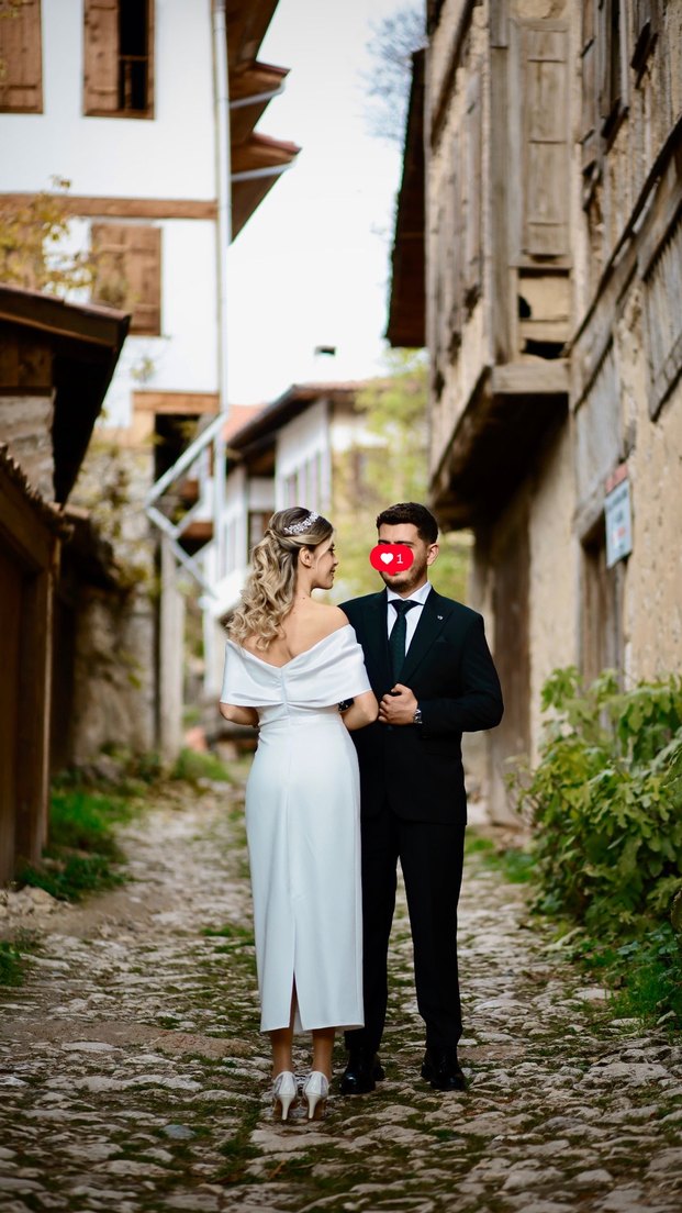 Beyaz Midi Boy Nişan Elbisesi - Görsel 3