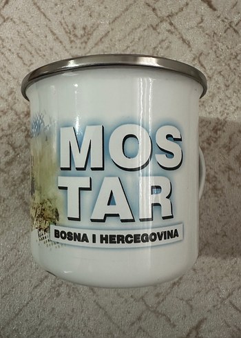 Mostar Temalı Metal Kenarlı emaye kupa - Görsel 3