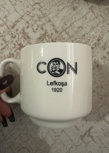 Beyaz Lefkoşa Baskılı Fincan ve Tabak - Görsel 2