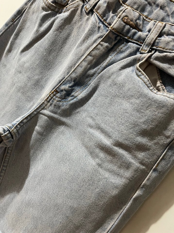 Gri Kadın Bol Kesim Denim Jean - Görsel 2