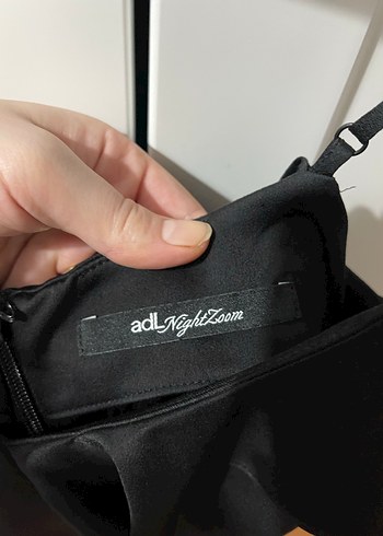 Siyah Drapeli Midi Abiye Elbise - Görsel 2