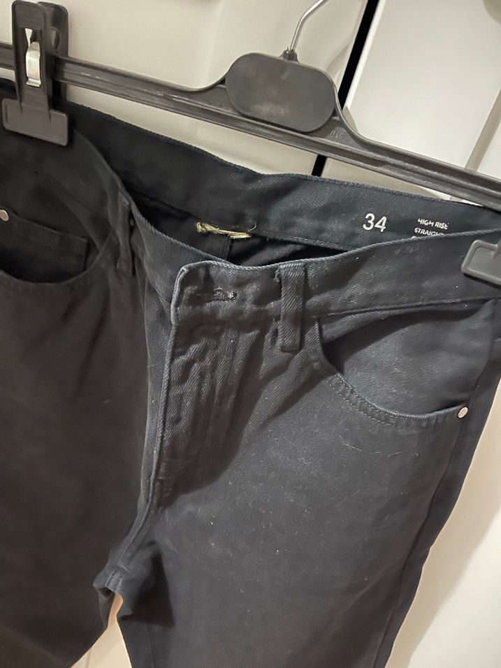 Siyah Midi Boy Bol Kesim Kadın Kot Pantolon - Görsel 2