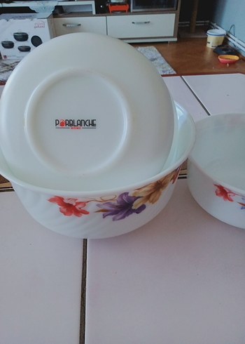 porselen Çiçek Desenli Beyaz Saklama Kapları Seti - Görsel 6