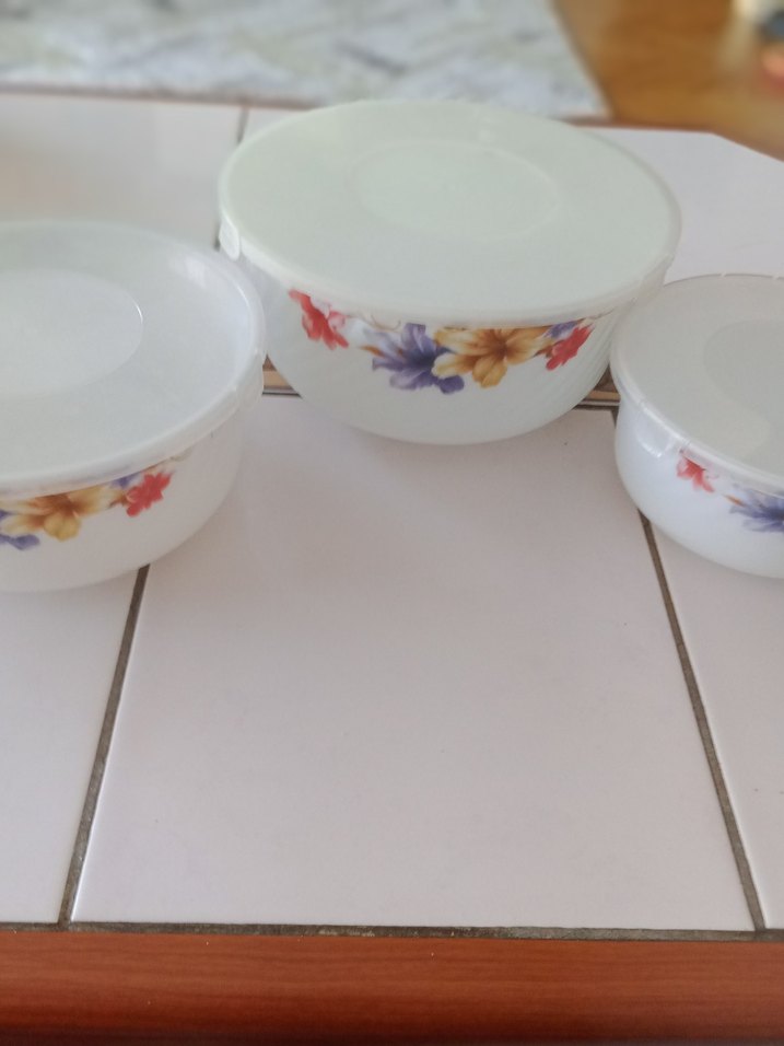 porselen Çiçek Desenli Beyaz Saklama Kapları Seti - Görsel 2