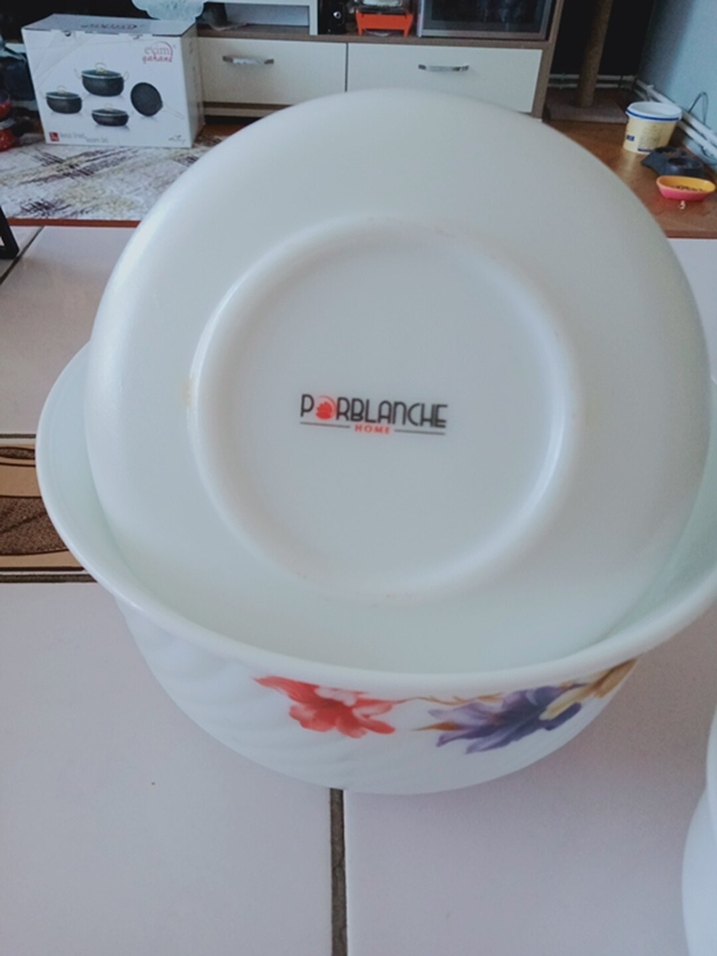 porselen Çiçek Desenli Beyaz Saklama Kapları Seti - Görsel 5