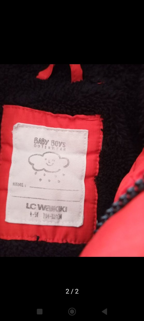 Kırmızı Erkek Çocuk Kapüşonlu Mont - Görsel 2