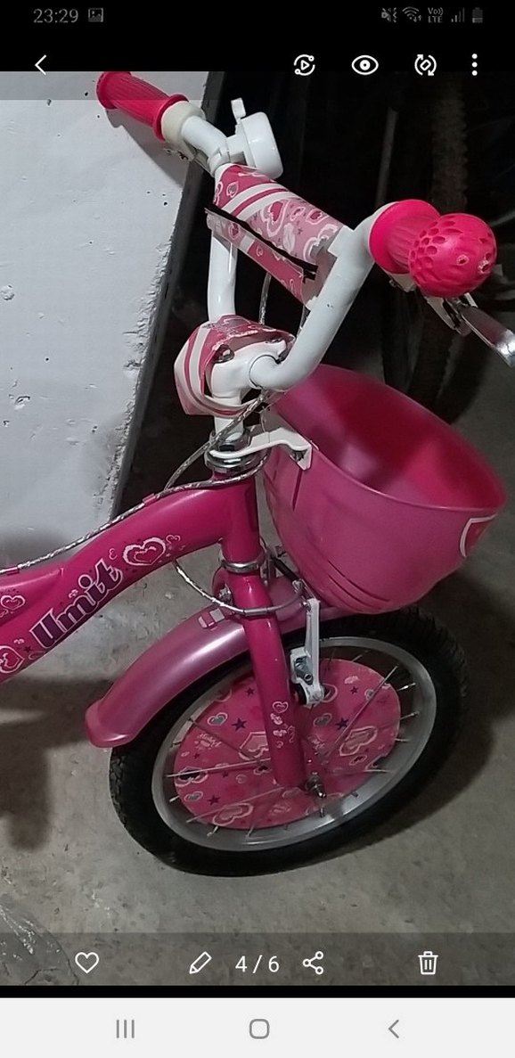 Pembe Çocuk Bisikleti Sepetli - Görsel 2