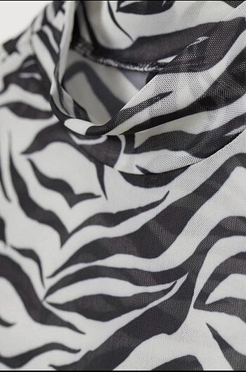 H&M Zebra desenli transparan body