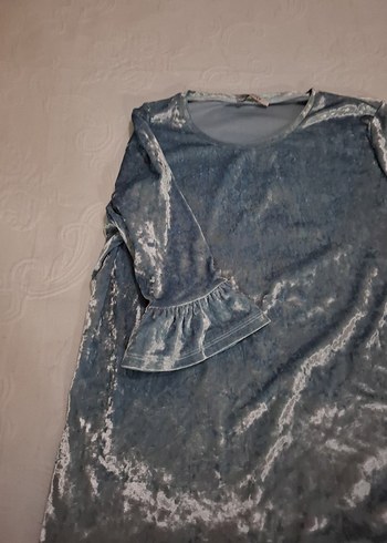 Gri Kadife Uzun Kollu Hamile Bluzu - Görsel 2