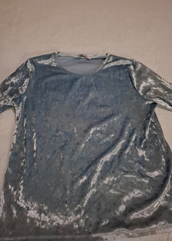 Gri Kadife Uzun Kollu Hamile Bluzu - Görsel 3