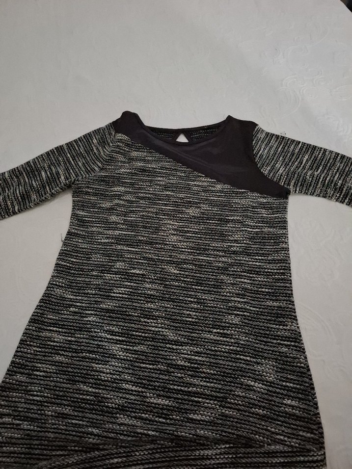 Gri Kadın Triko Midi Elbise - Görsel 4