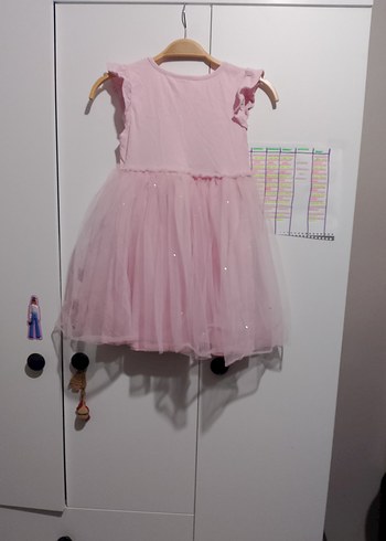 Kız Çocuk Pembe Fırfırlı Elbise - Görsel 2