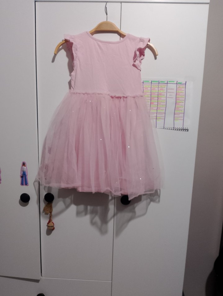 Kız Çocuk Pembe Fırfırlı Elbise - Görsel 2