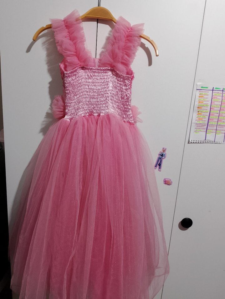 Pembe Fırfırlı Kız Çocuk Elbisesi - Görsel 2