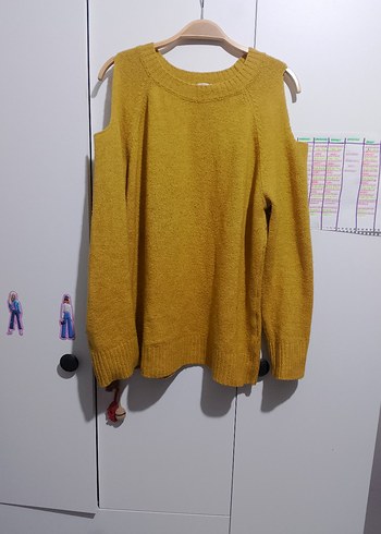 Sarı Triko Kadın Kazak - Görsel 2