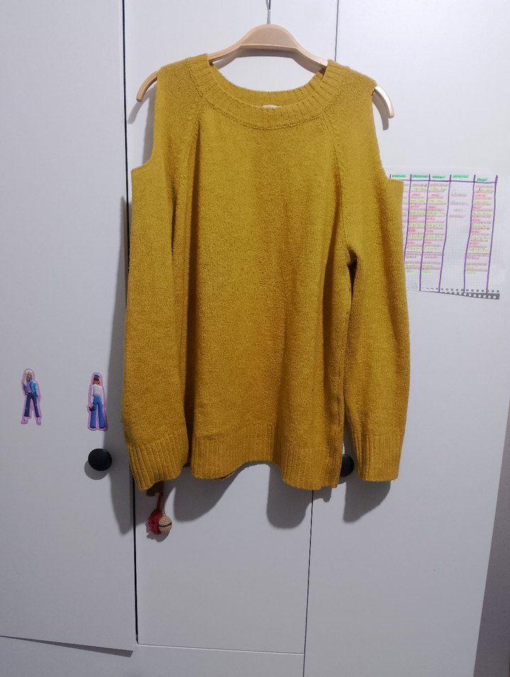 Sarı Triko Kadın Kazak - Görsel 2